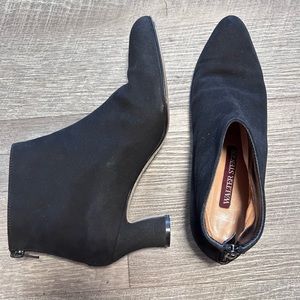 Walter Steiger Black Suede Ankle Booties w/ Circular Heel - Size EU 36 1/2